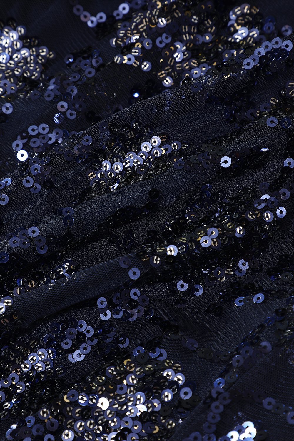 Vestido de noche azul marino con lentejuelas