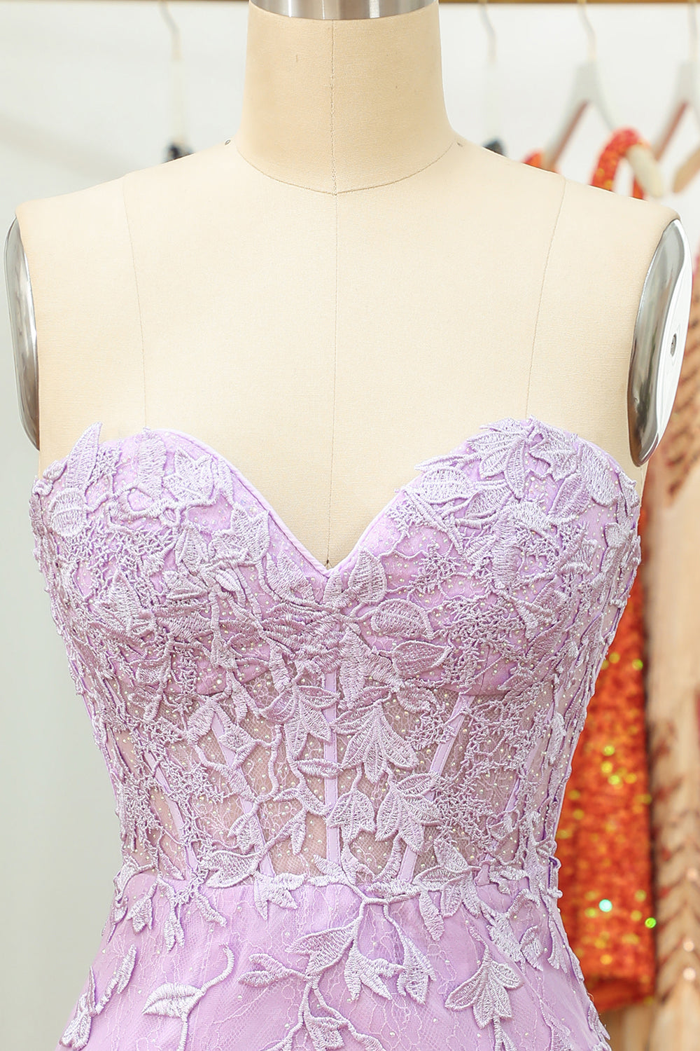 Ajustado Púrpura Vestido Corto de Cóctel con apliques