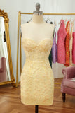 Ajustado Rosa Vestido corto de cóctel con apliques