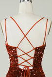 Vaina Royal Blue Sequins Vestido corto de bienvenida con Criss Cross Back