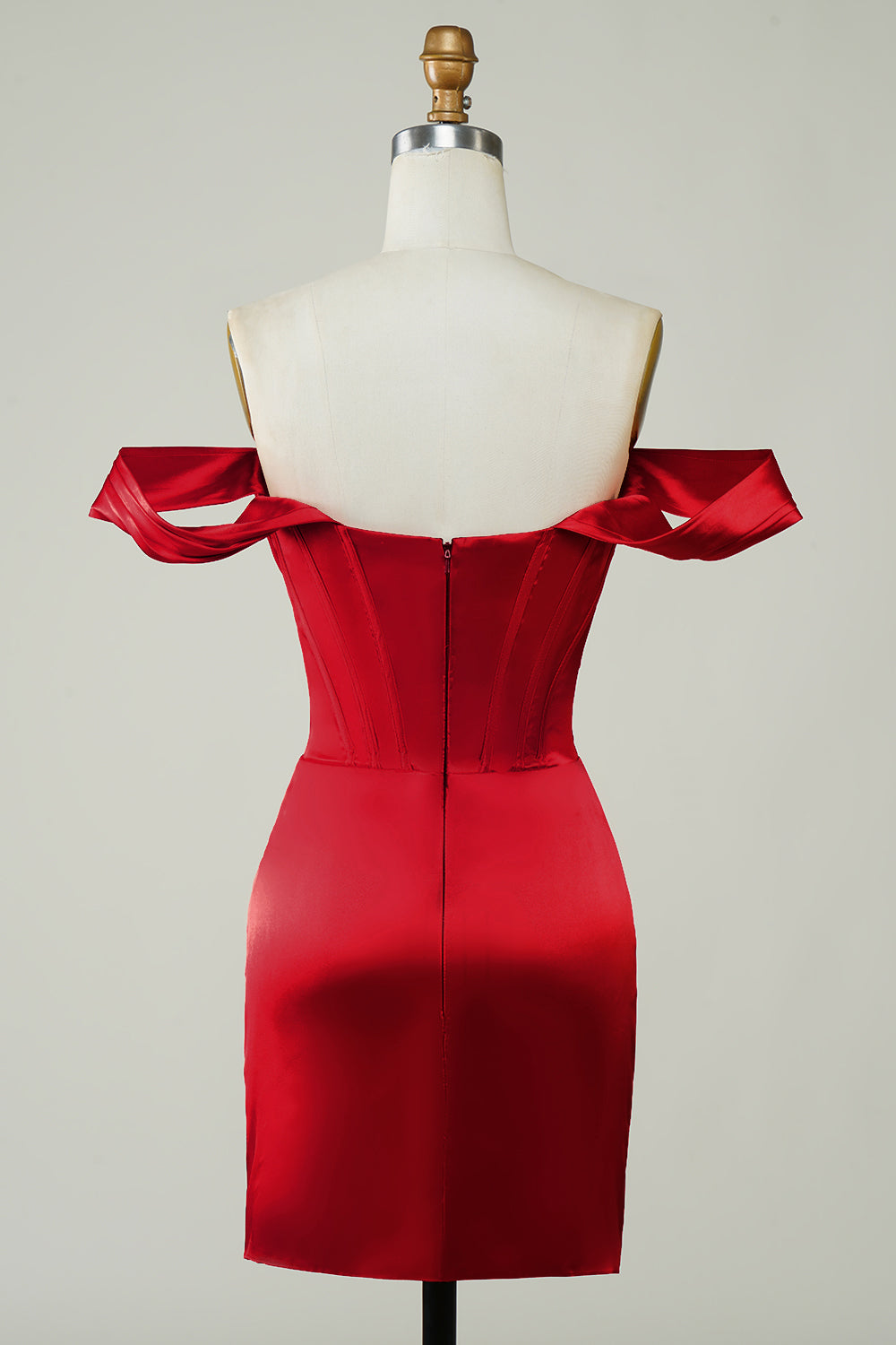 Rojo Fuera del Hombre Vestido Corto Asimétrico
