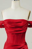 Rojo Fuera del Hombre Vestido Corto Asimétrico