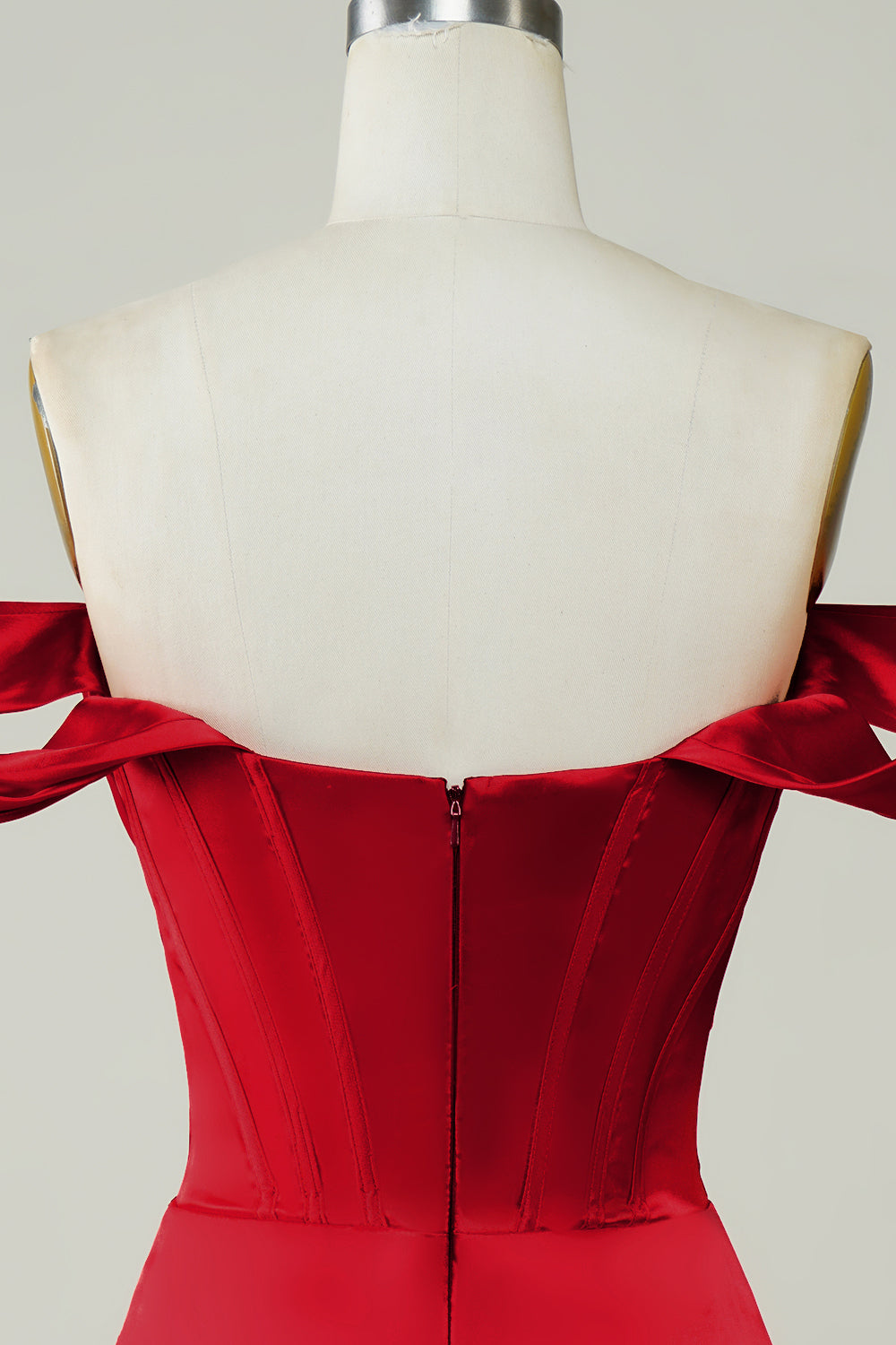 Rojo Fuera del Hombre Vestido Corto Asimétrico