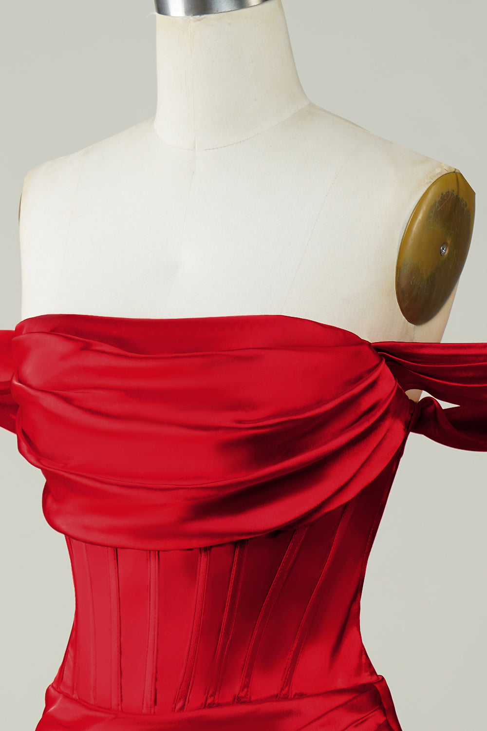 Rojo Fuera del Hombre Vestido Corto Asimétrico