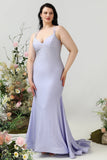 Sirena Lila Talla Grande Vestido de Fiesta