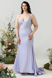 Sirena Lila Talla Grande Vestido de Fiesta