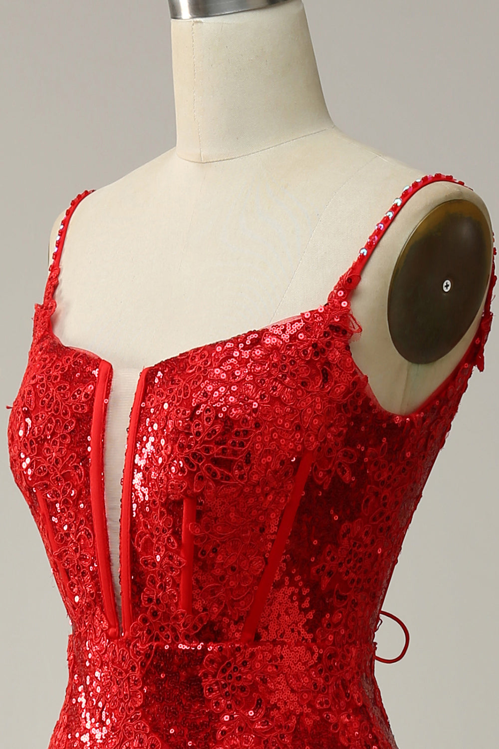 Tirantes de Espagueti Rojo Vestido de Fiesta