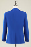 Slim Fit Peak Lapel One Button Blue Trajes de fiesta para hombres