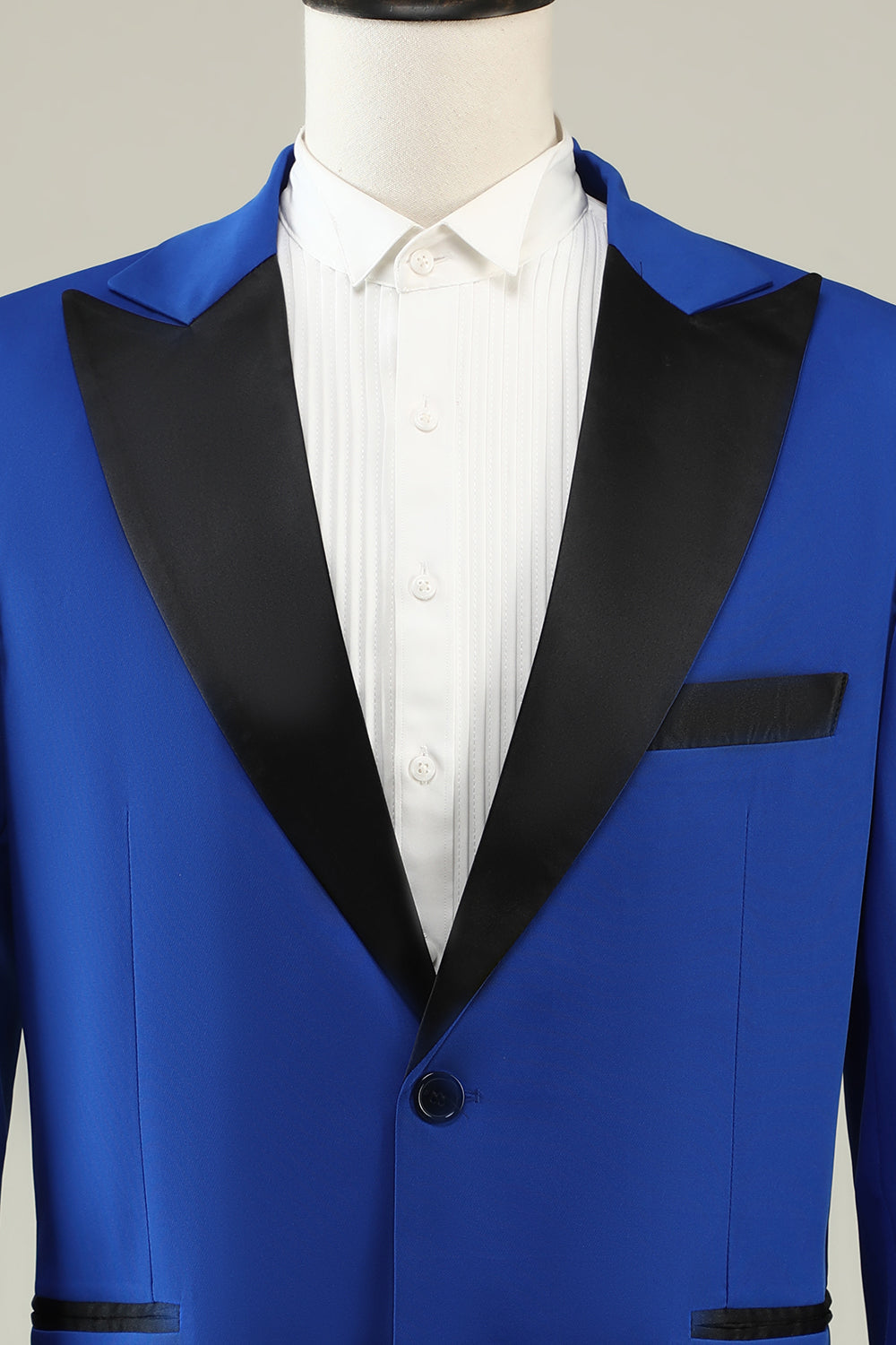 Slim Fit Peak Lapel One Button Blue Trajes de fiesta para hombres
