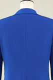 Slim Fit Peak Lapel One Button Blue Trajes de fiesta para hombres