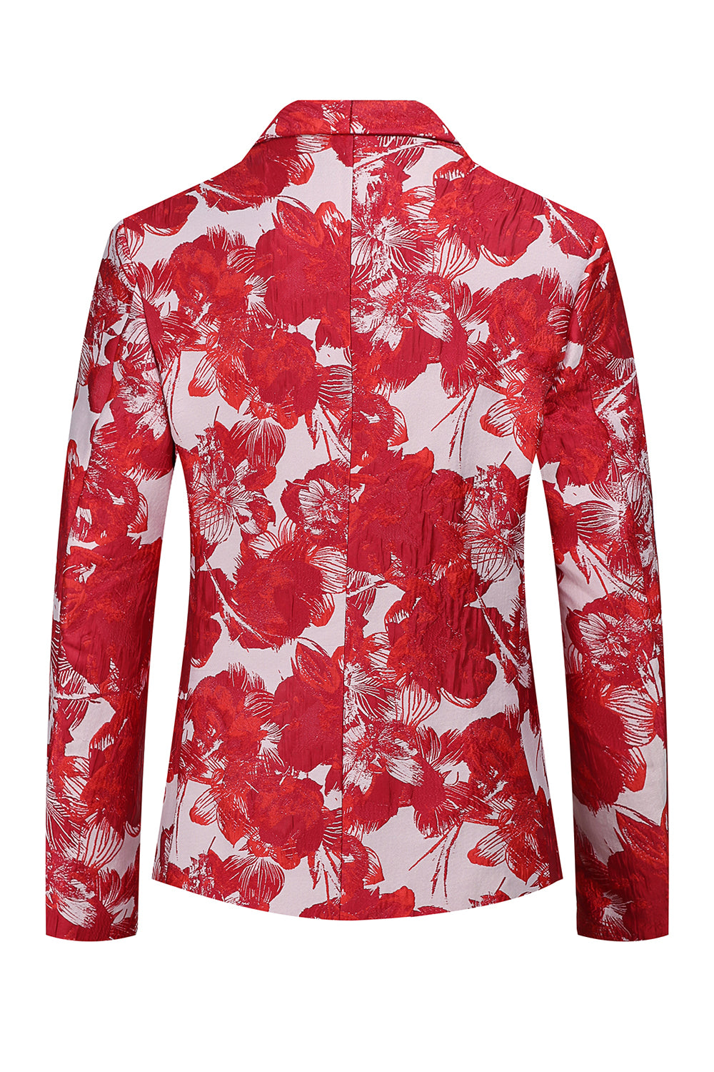 Jacquard Floral Rojo 2 Piezas Trajes de Hombre
