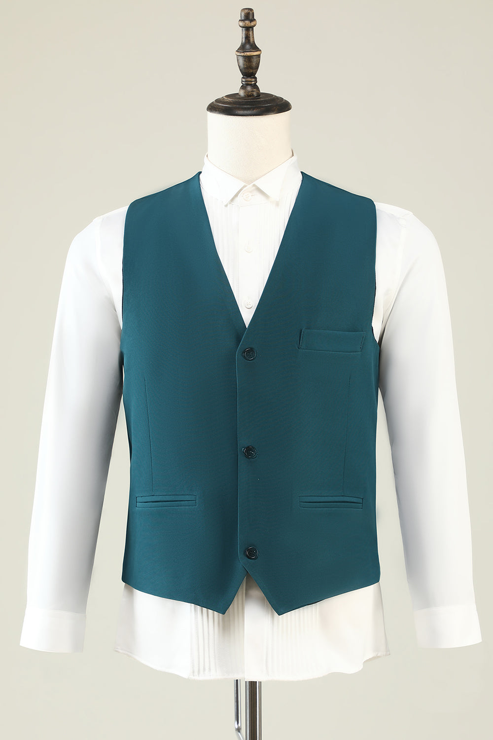 Trajes de fiesta para hombres de solapa verde oscuro con muescas de 3 piezas