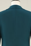 Trajes de fiesta para hombres de solapa verde oscuro con muescas de 3 piezas