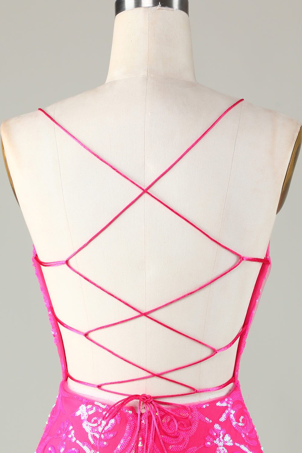 Fucsia Tirantes de Espagueti Vestido de Cóctel