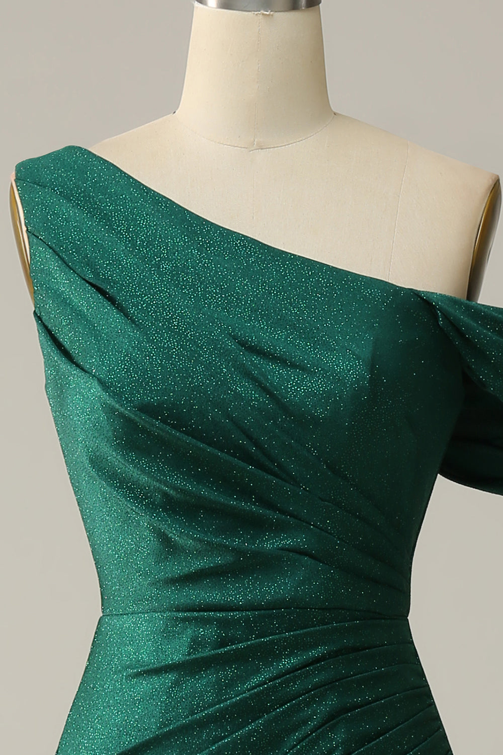Sirena Un Hombro Verde Oscuro Vestido de Fiesta