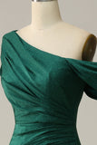 Sirena Un Hombro Verde Oscuro Vestido de Fiesta