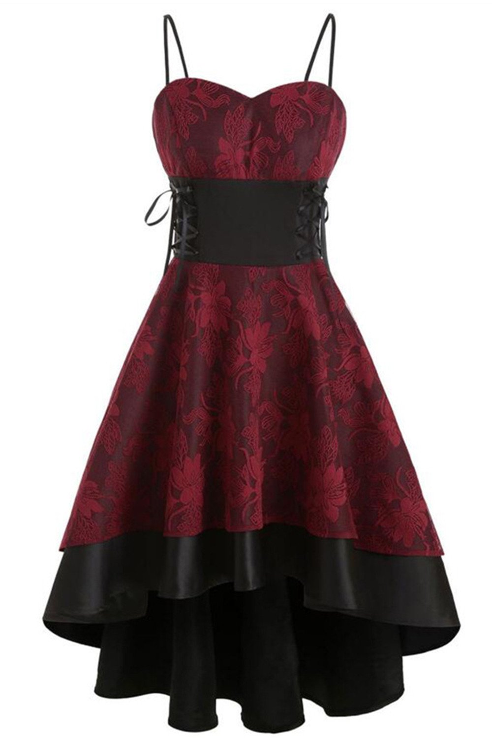 Vestido vintage de encaje alto-bajo