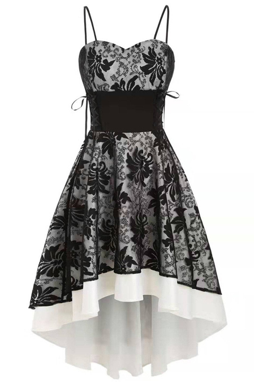 Vestido vintage de encaje alto-bajo