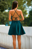 Vestido de Cóctel Verde Halter