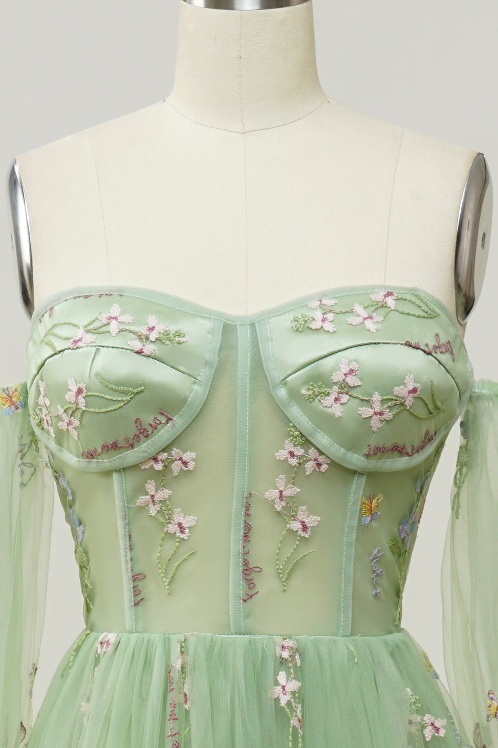 Verde Fuera del Hombro Vestido de Fiesta