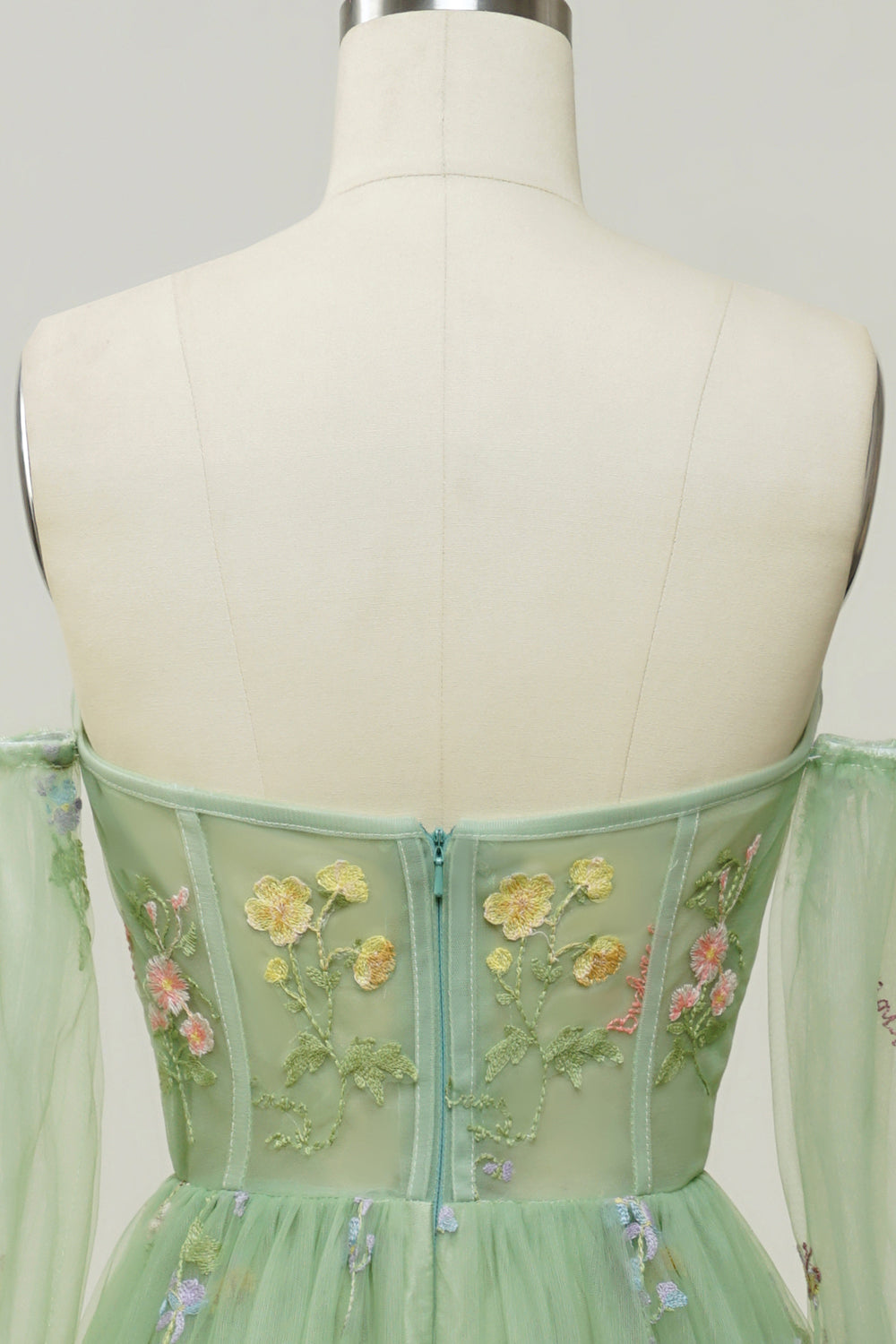 Verde Fuera del Hombro Vestido de Fiesta