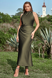 Oliva Vestido de Fiesta Con Espalda Abierta