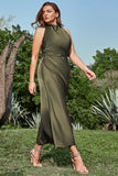 Oliva Vestido de Fiesta Con Espalda Abierta