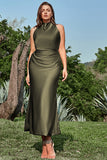 Oliva Vestido de Fiesta Con Espalda Abierta