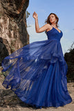 Tirantes de Espagueti Azul Marino Vestido de Fiesta