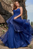 Tirantes de Espagueti Azul Marino Vestido de Fiesta