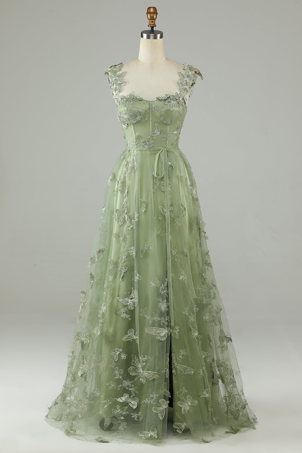 Verde Vestido de Graduación Tul