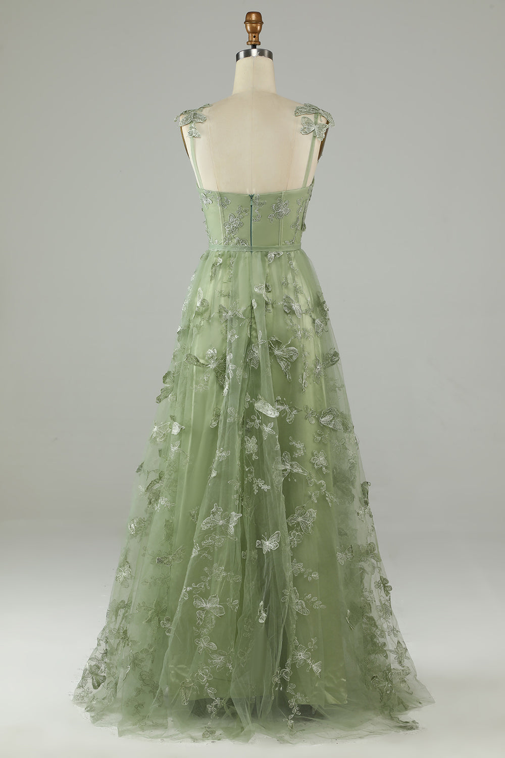 Verde Vestido de Graduación Tul