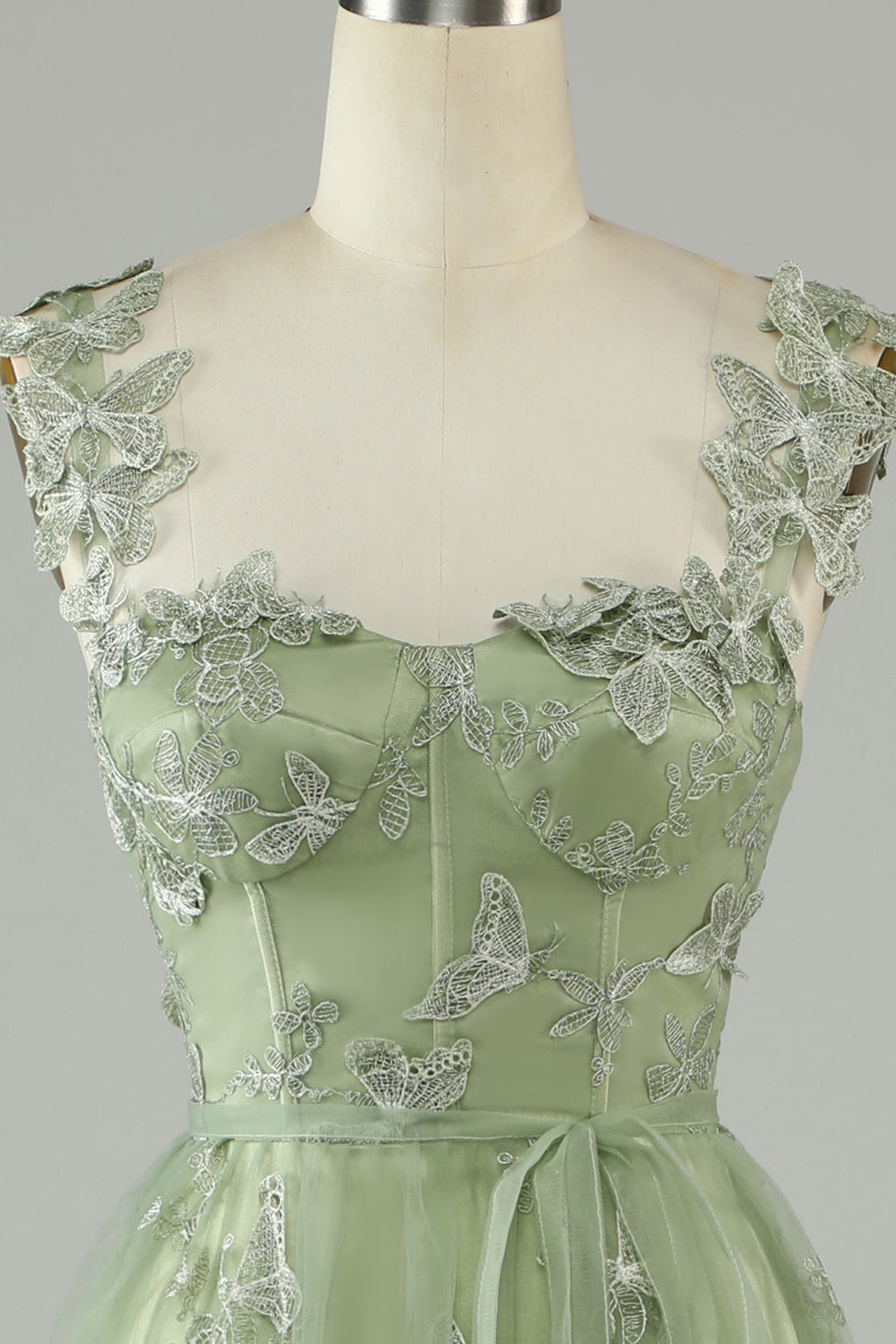 Verde Vestido de Graduación Tul