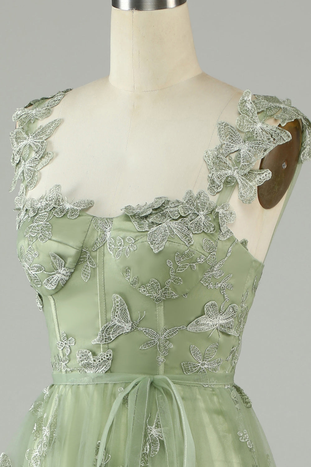 Verde Vestido de Graduación Tul