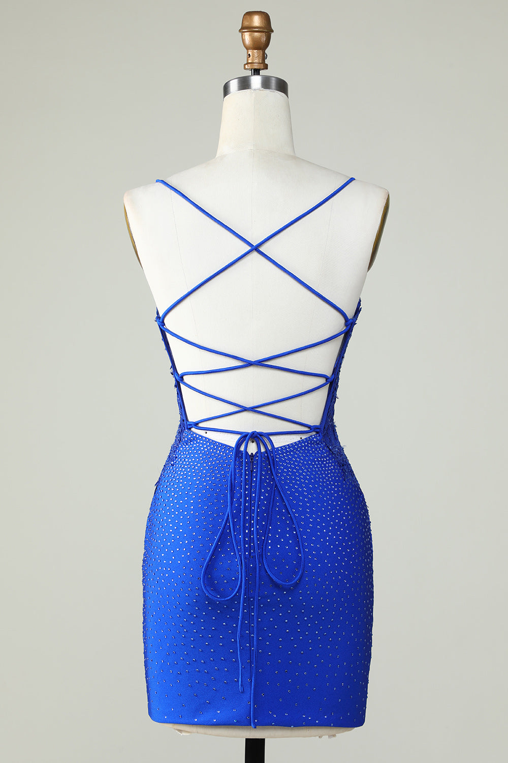 Correas de espagueti de vaina Royal Blue Short Homecoming Dress con abalorios