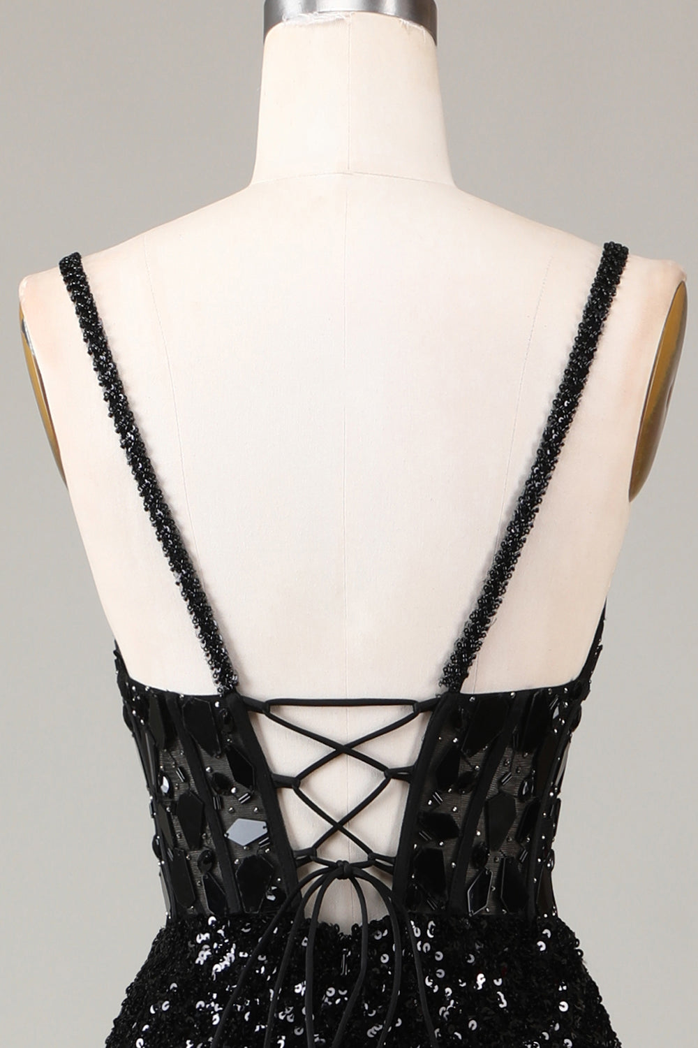 Vestido de fiesta de corsé rojo con lentejuelas de espejo con purpurina y abertura