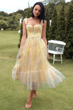 Champán Vestido de baile bordado midi