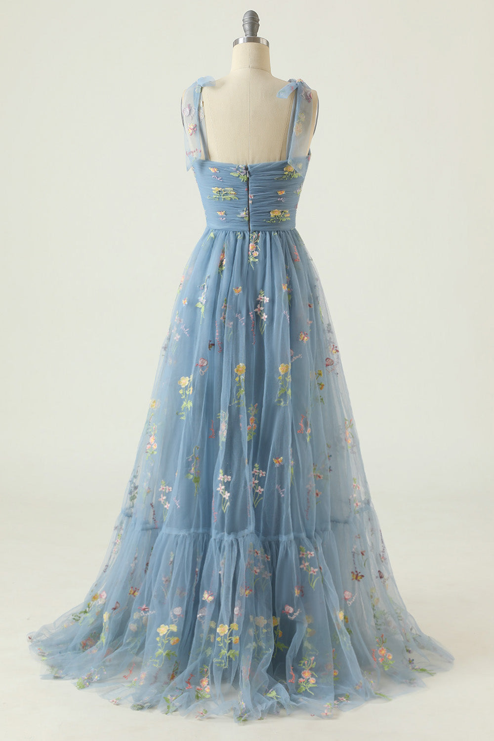 Vestido de fiesta largo champán talla grande con bordados