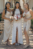 Marfil Fuera de Espalda Boho Encaje Vestido de Novia