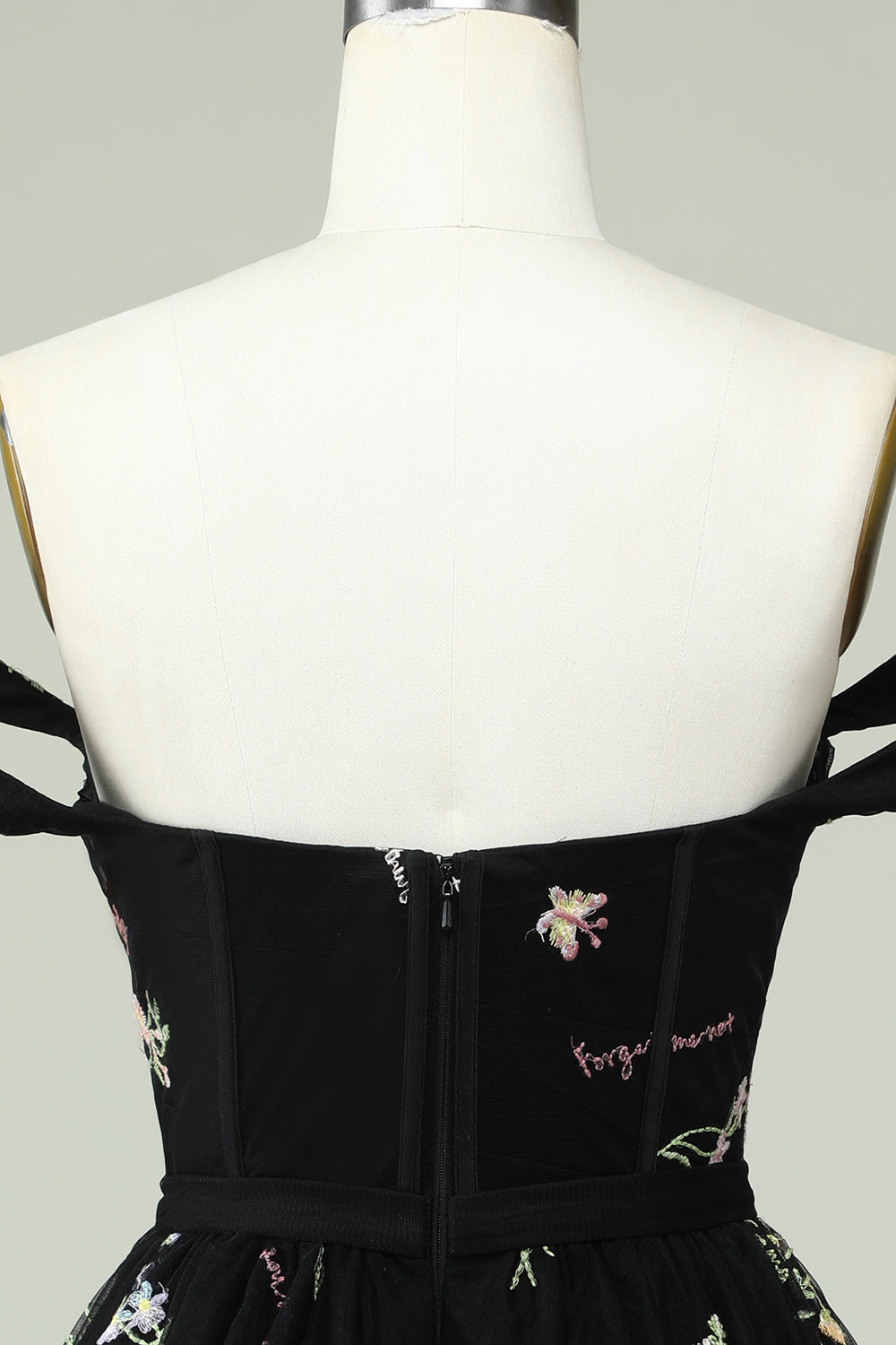 Vestido de bienvenida negro A Line Off the Shoulder