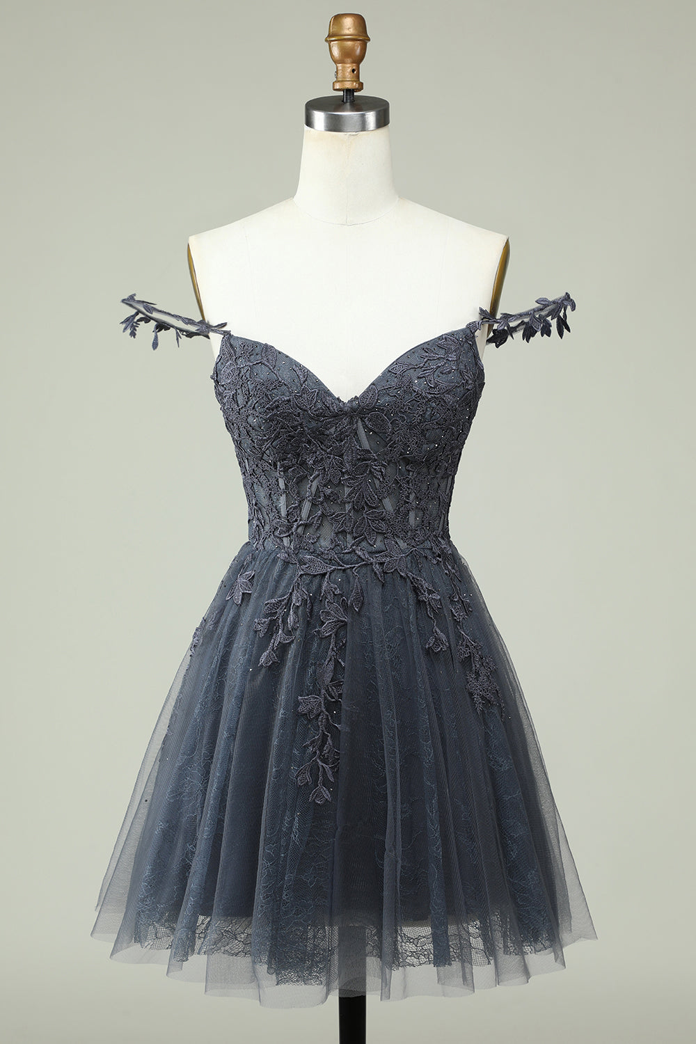 Lindo A Line Spaghetti Straps Rosa Vestido Corto de Bienvenida con Apliques