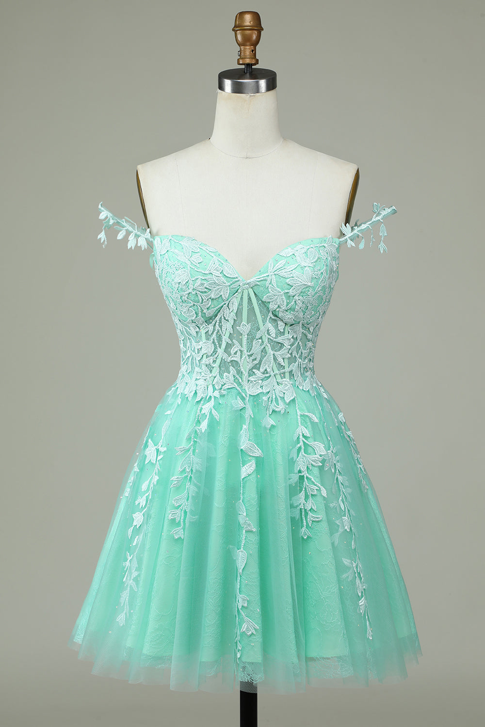 Lindo A Line Spaghetti Straps Rosa Vestido Corto de Bienvenida con Apliques