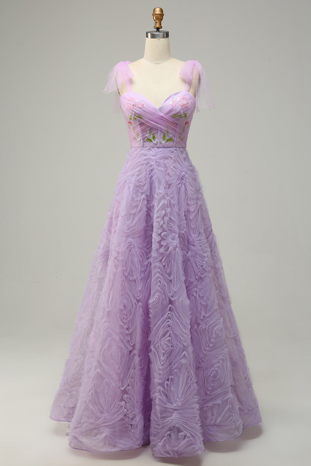 Vestido de Graduación Con Bordado Púrpura A-Línea
