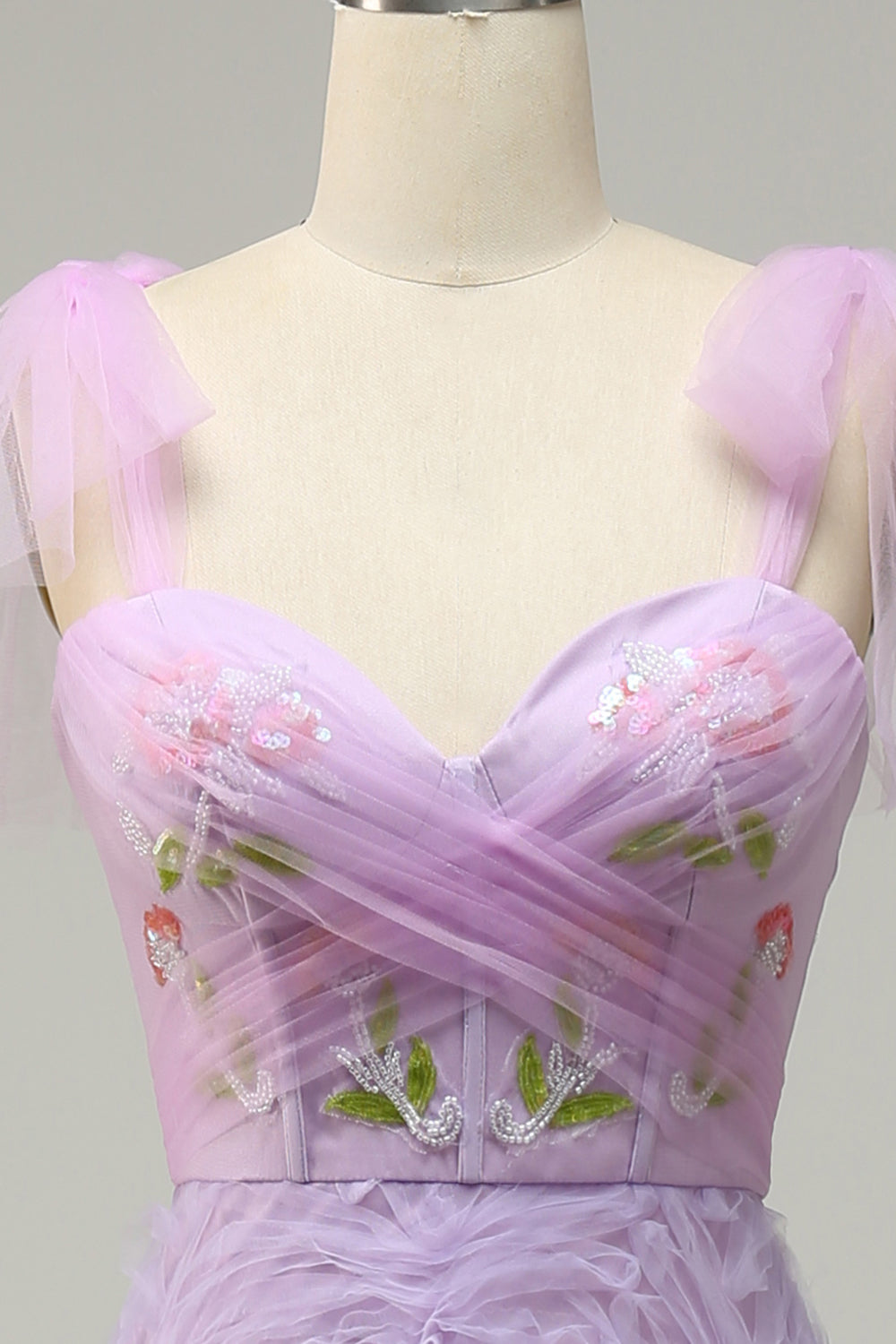 Vestido de Graduación Con Bordado Púrpura A-Línea