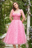 Tul Rosa Midi Vestido de Baile