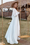 Vestido de Novia Manga Larga Boho Marfil