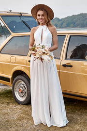 Vestido de Novia Halter Boho Blanco