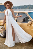 Vestido de Novia Halter Boho Blanco