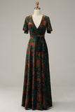Terciopelo Verde Oscuro Vestido de Madrina
