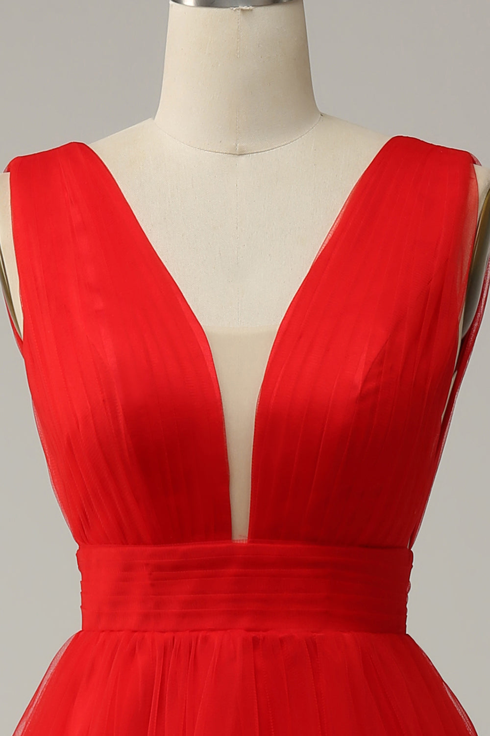 Línea A Cuello en V Midi Vestido de Fiesta Con Espalda Abierta